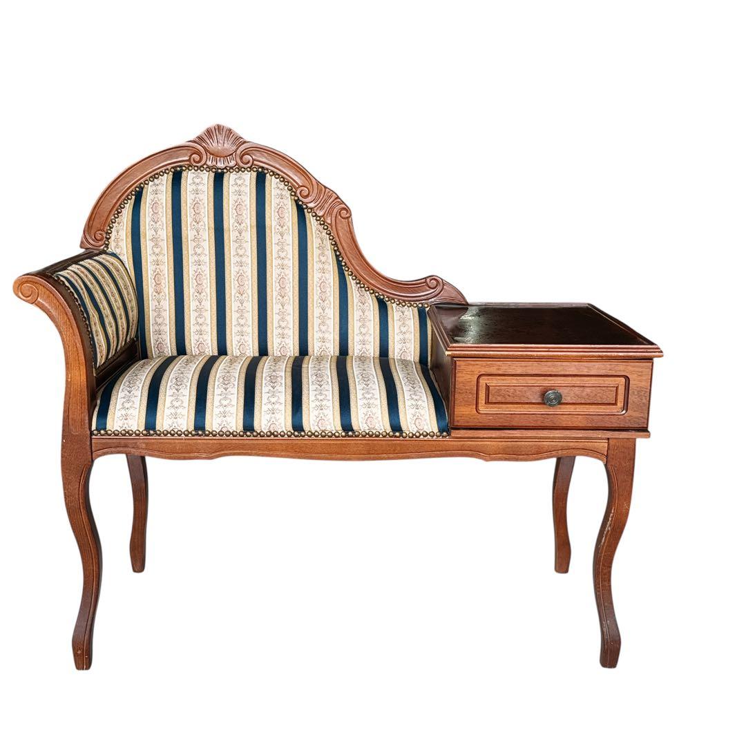 タロッコ テレフォンベンアンティーク風 クラシック 天然木 猫足 猫脚