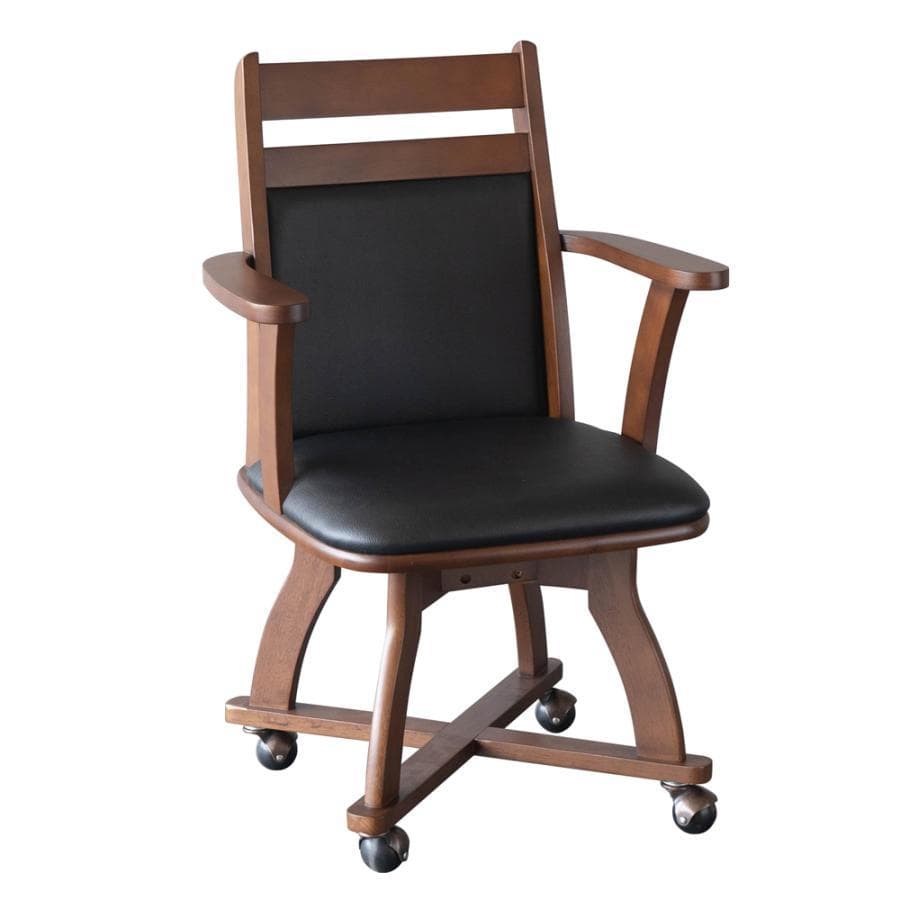 GLI DC PV　1脚　回転式ダイニングチェア　肘付アーム　ブラック＊ブラウン