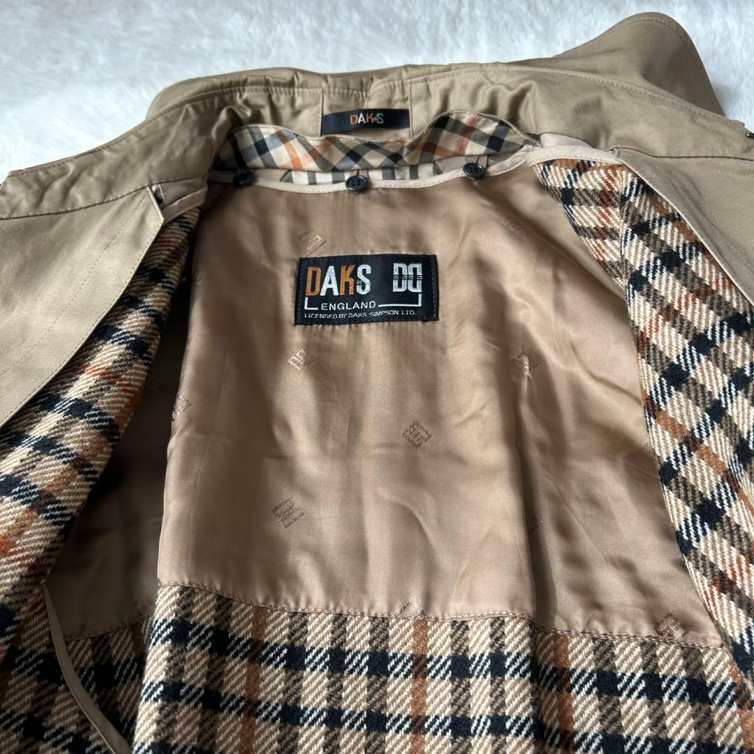 希少 DAKS ロング トレンチコート ハウスチェック ライナー ベルト