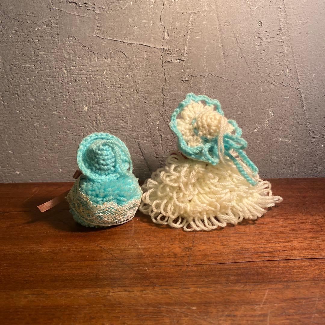 昭和レトロ キューピー人形 フェルト 黒 ヴィンテージ 当時物