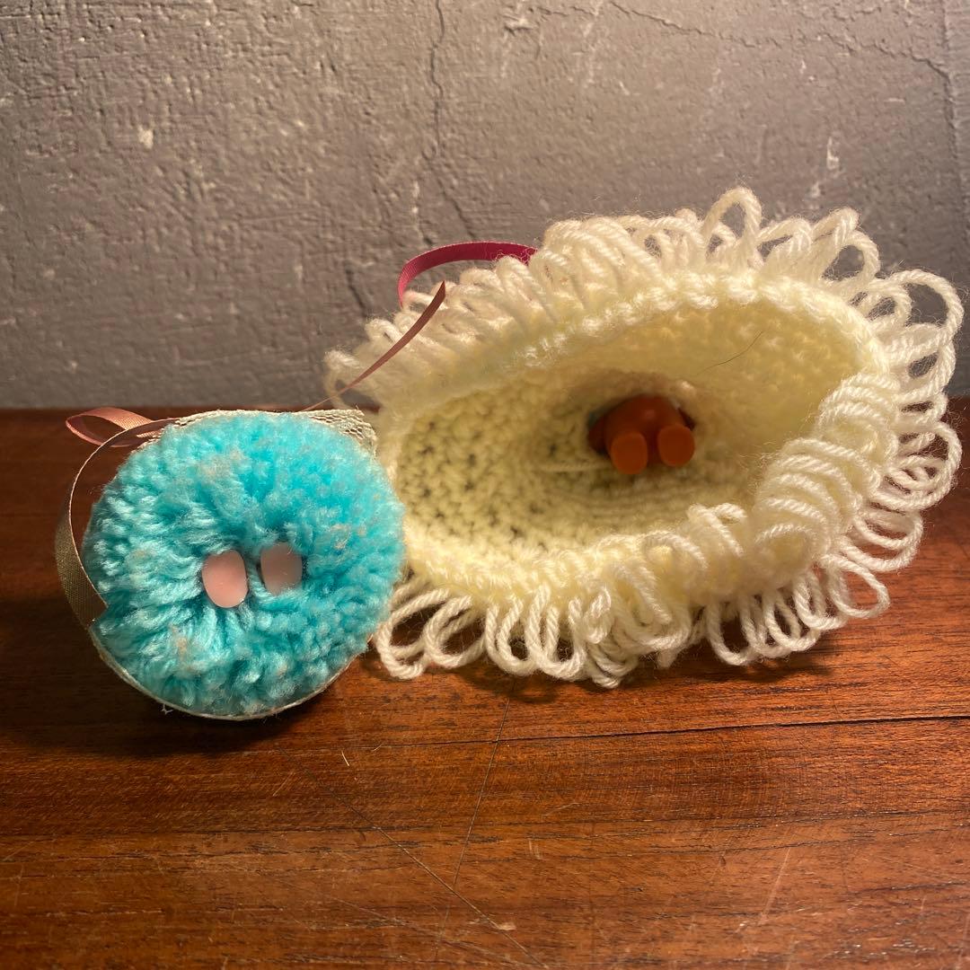 昭和レトロ キューピー人形 フェルト 黒 ヴィンテージ 当時物