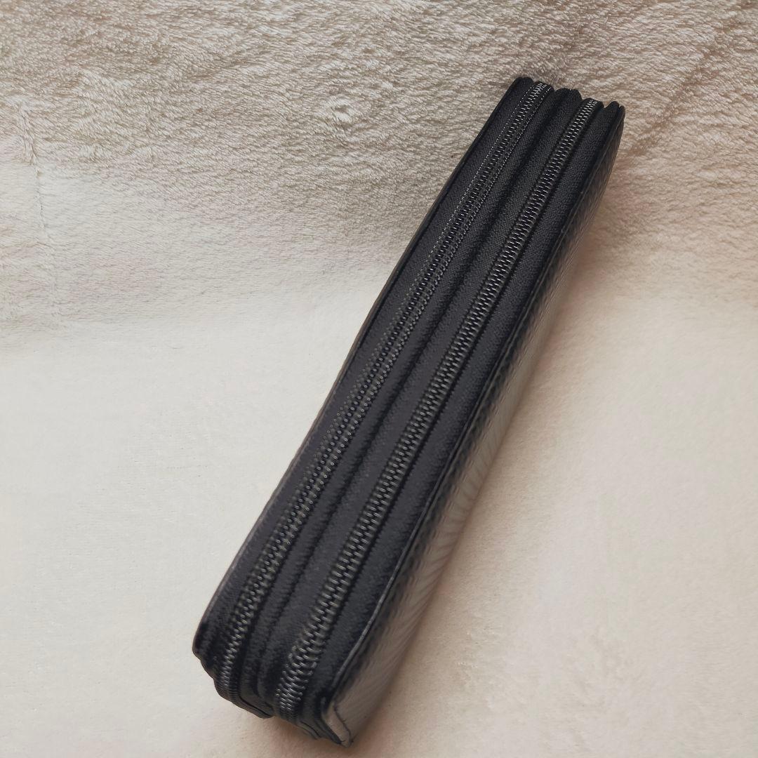 美品 ダンヒル レザー ラウンドファスナー オーガナイザー 財布 ブラック