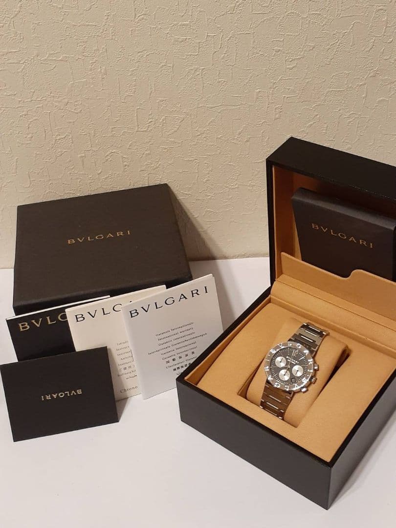 OH済　超美品　ブルガリブルガリI BB38SSCH クロノグラフ メンズ腕時計