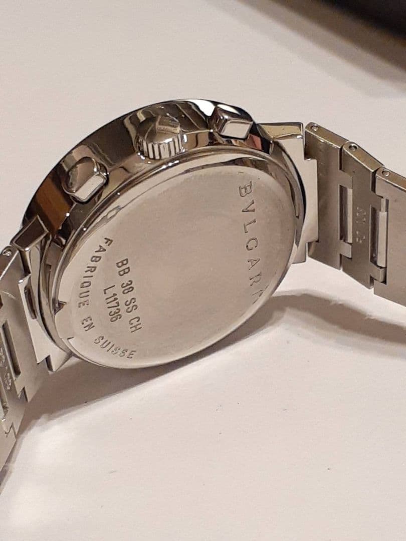 OH済　超美品　ブルガリブルガリI BB38SSCH クロノグラフ メンズ腕時計