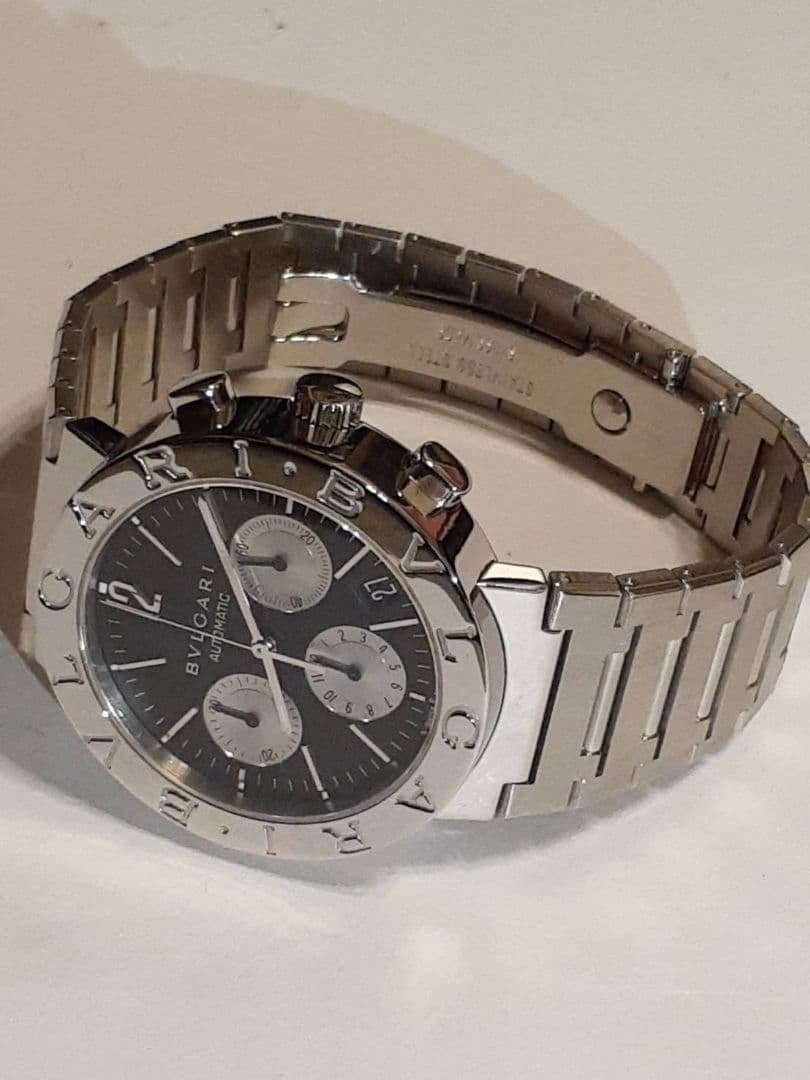OH済　超美品　ブルガリブルガリI BB38SSCH クロノグラフ メンズ腕時計