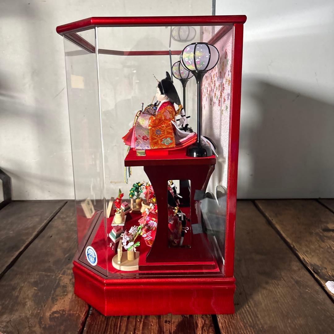 雛人形 2段 アクリルケース 高級木製道具