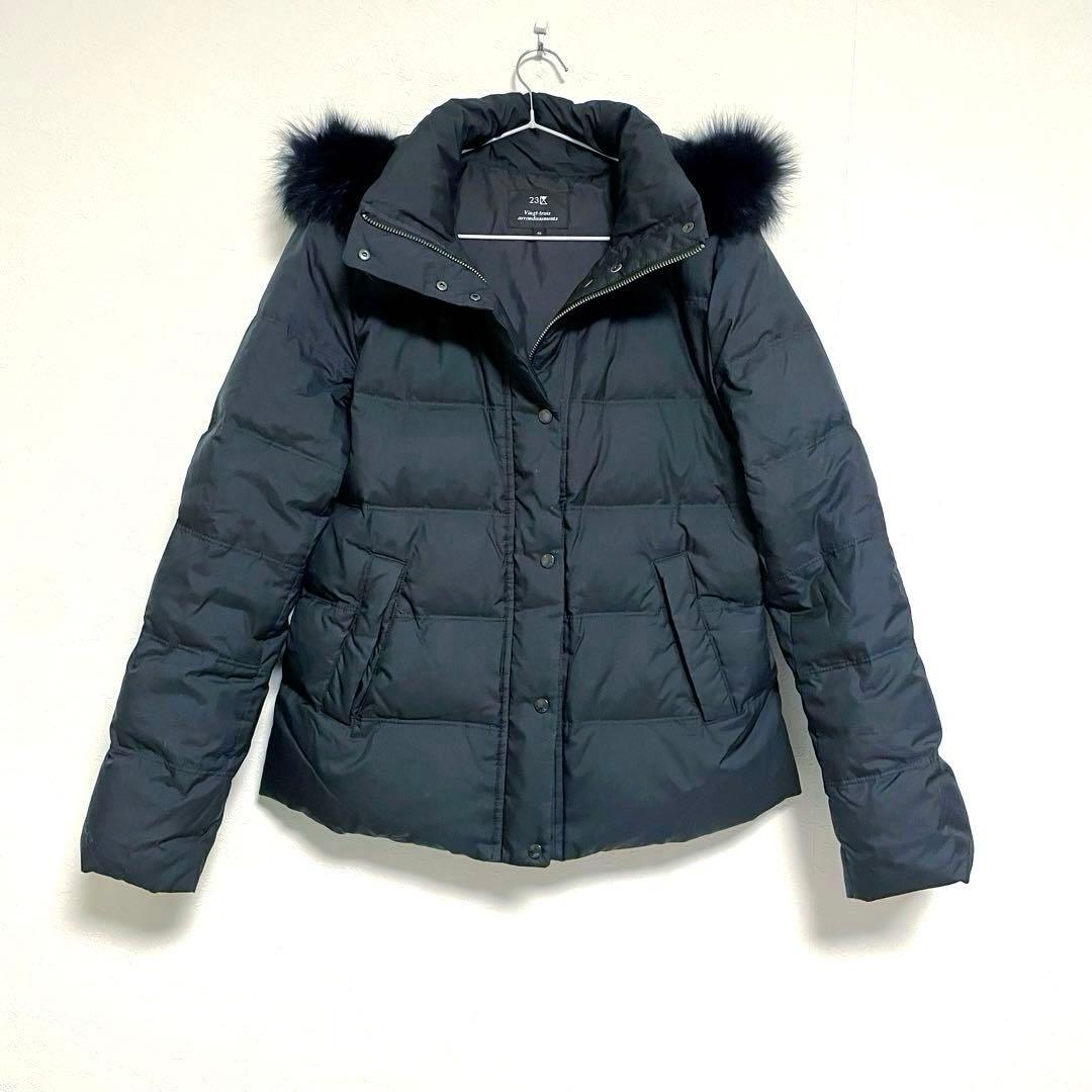美品　23区 フォックスファー　軽量　ショート丈　ダウンジャケット 40 黒