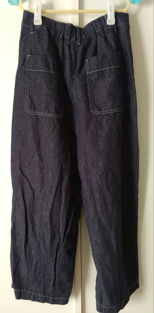 ネルすけ★yuni ユニ コットンリネン　デニムテーパードパンツ