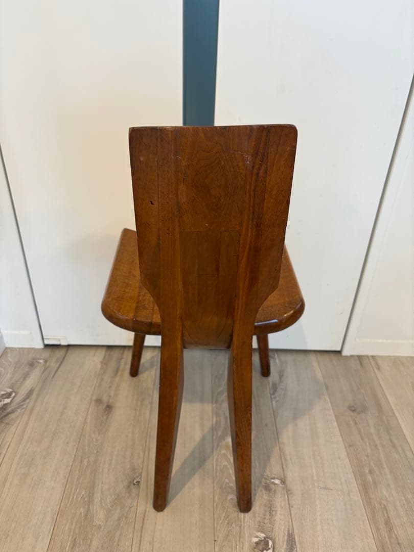 【松屋銀座購入】無垢材 デザインチェア 接ぎ木 木製椅子 ダイニングチェア
