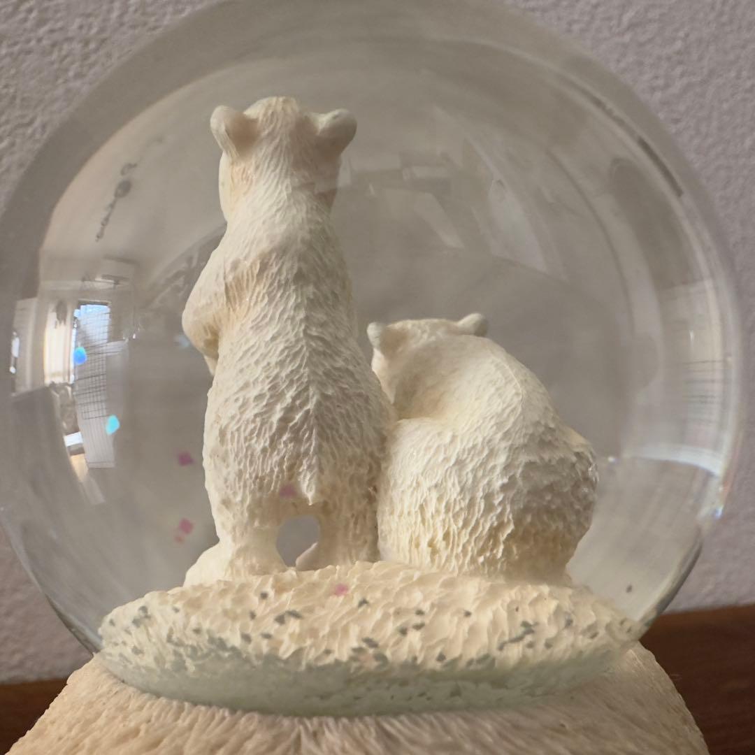 Twinkle社製 スノードーム シロクマの親子
