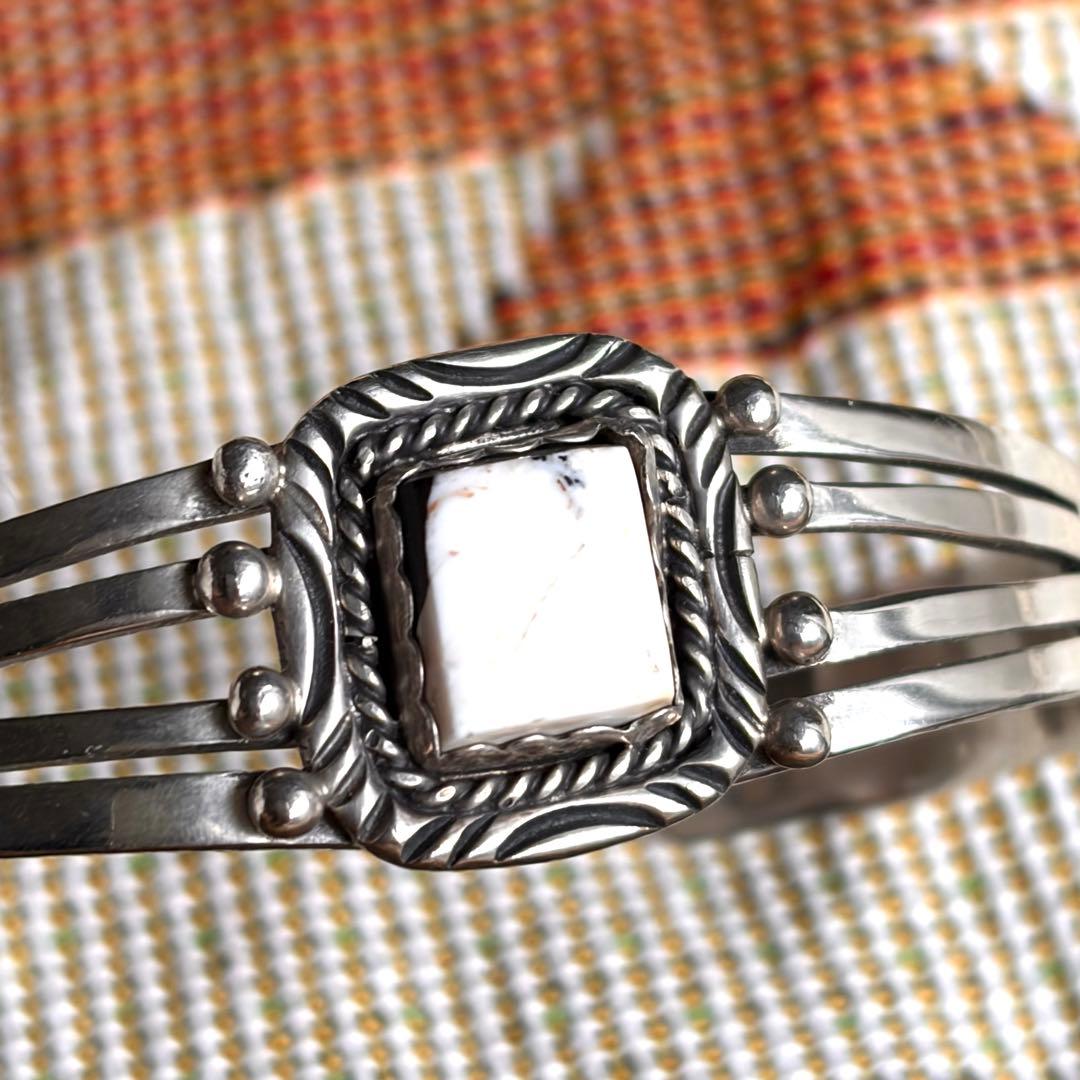 NAVAJO バングル ホワイトターコイズ AL YAZZIE STERLING