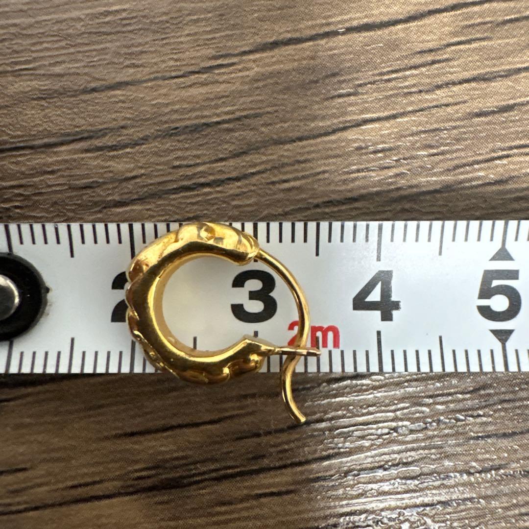 クロムハーツ　22k フープスクロールタイニーピアス