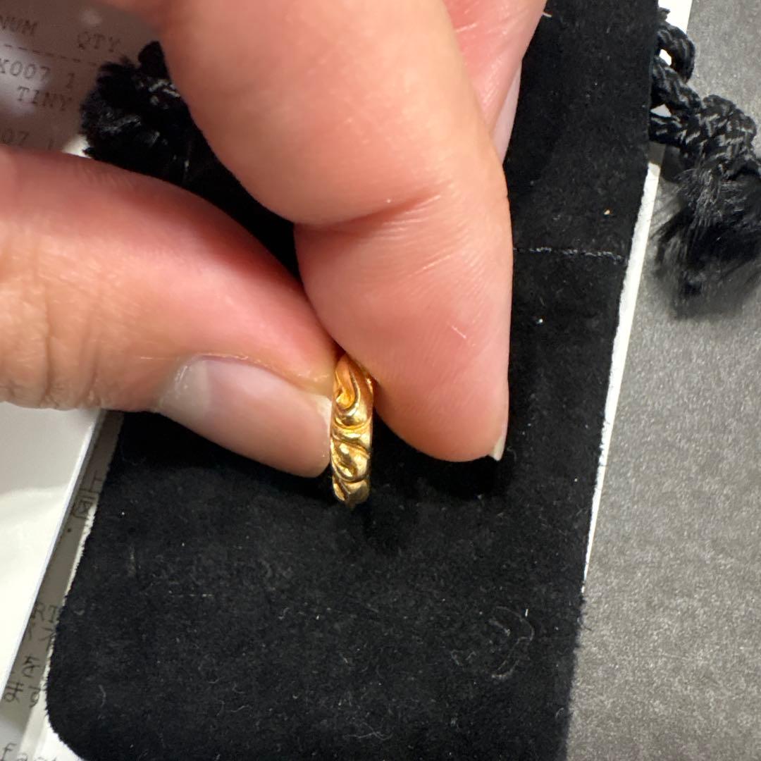 クロムハーツ　22k フープスクロールタイニーピアス