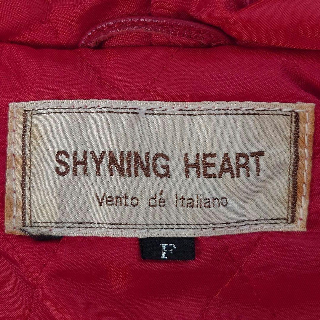 【良品】SHYNING HEART 赤 レザーコート フード付き Fサイズ