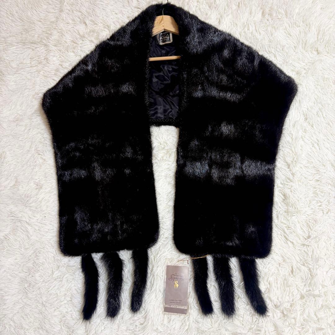 未使用タグ付き　サガミンク オス6 ミンク　ストール 大判　ショール　ケープ