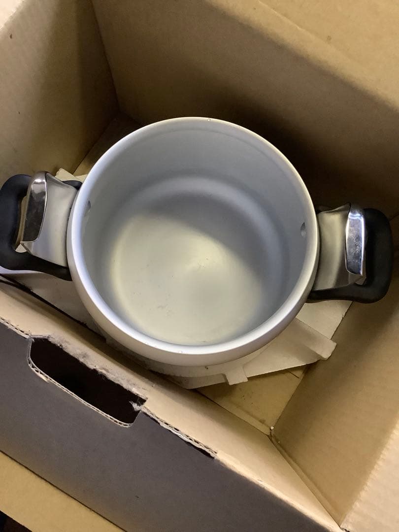 圧力鍋 アルミ製 シルバー/ホワイト 約20cm