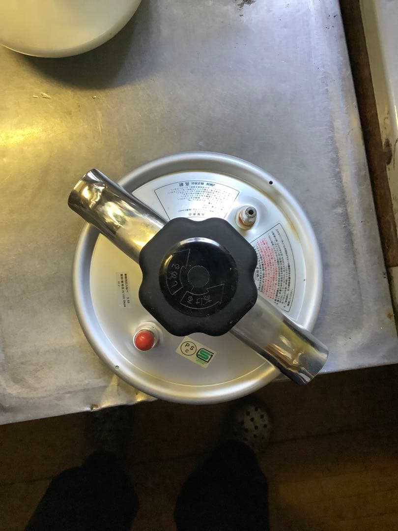 圧力鍋 アルミ製 シルバー/ホワイト 約20cm