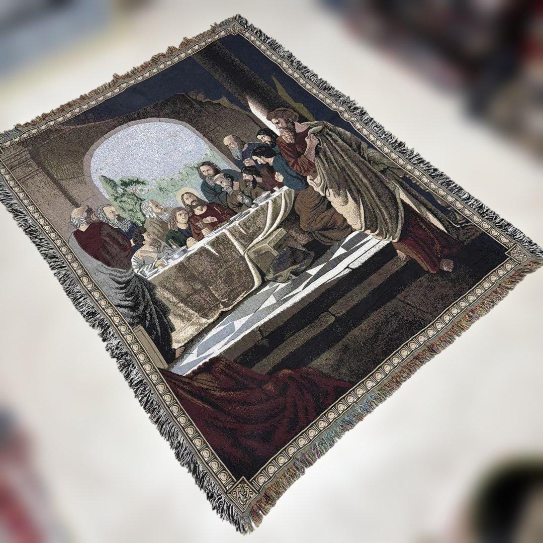 最後の晩餐　マルチカバー　ソファカバー　ヴィンテージラグ　165x128