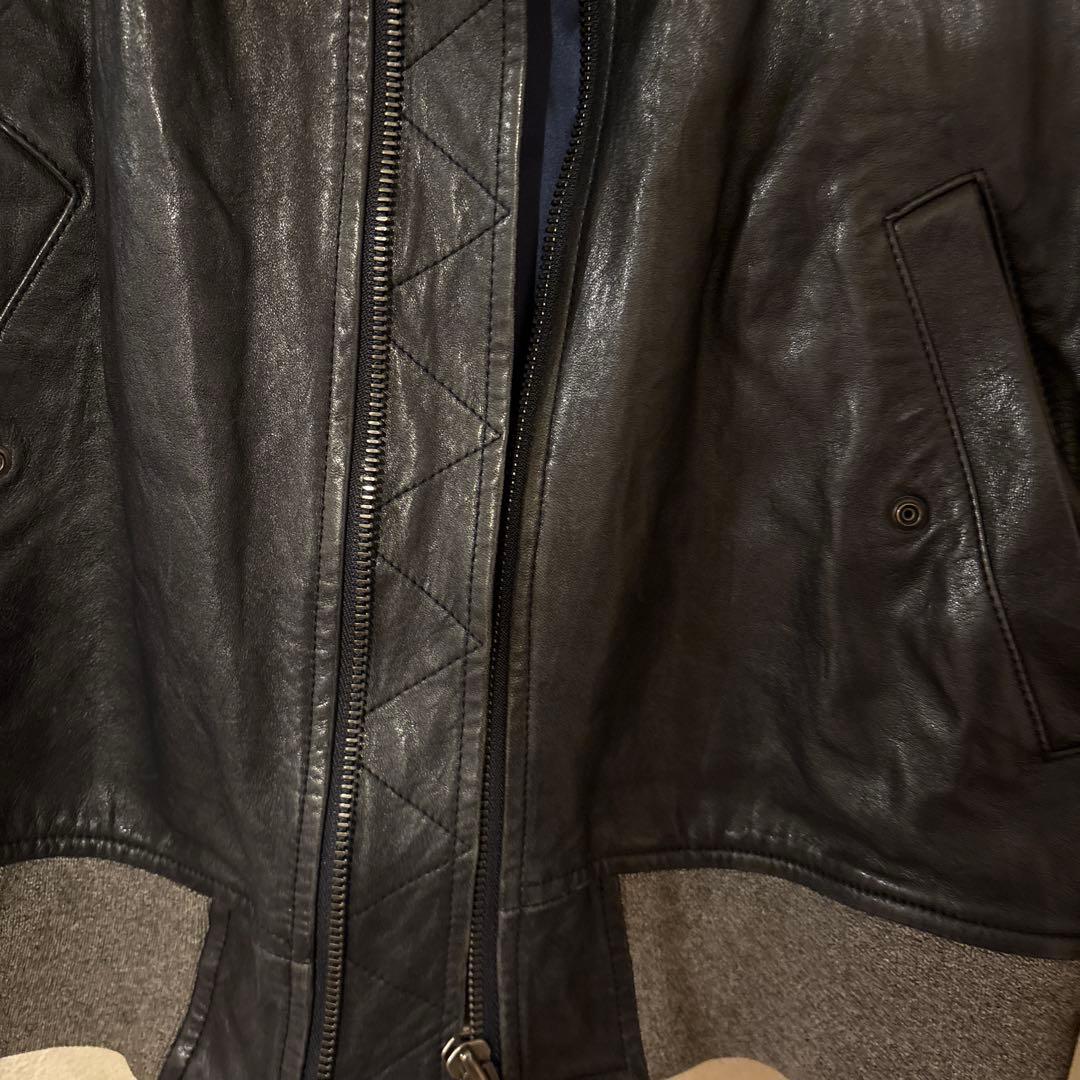 タケオキクチ ラムレザー ボンバージャケット MA-1 ブラック