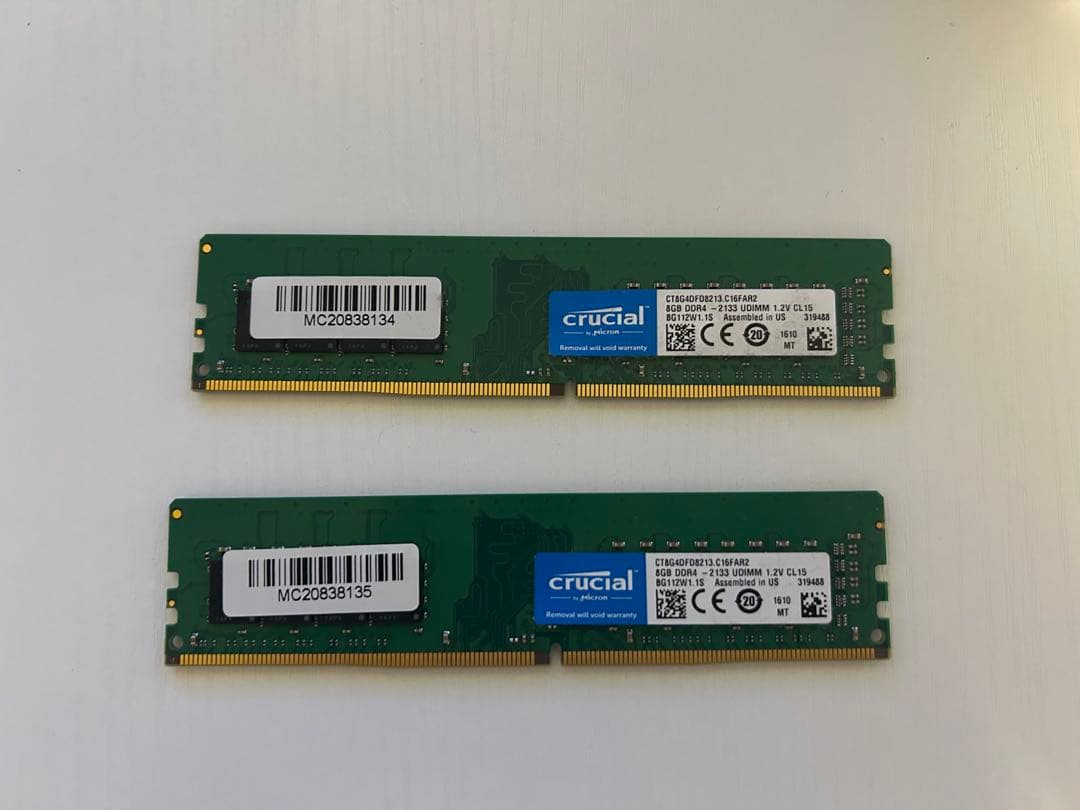 Crucial 8GBx2 16GB DDR4 メモリ 即日発送