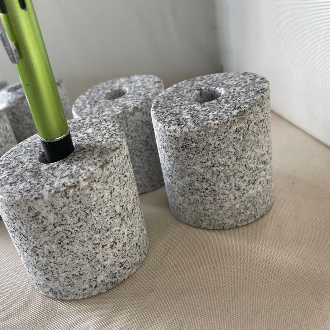 ペン立て　御影石8個＋おしゃれ　トレイ　1個　セット