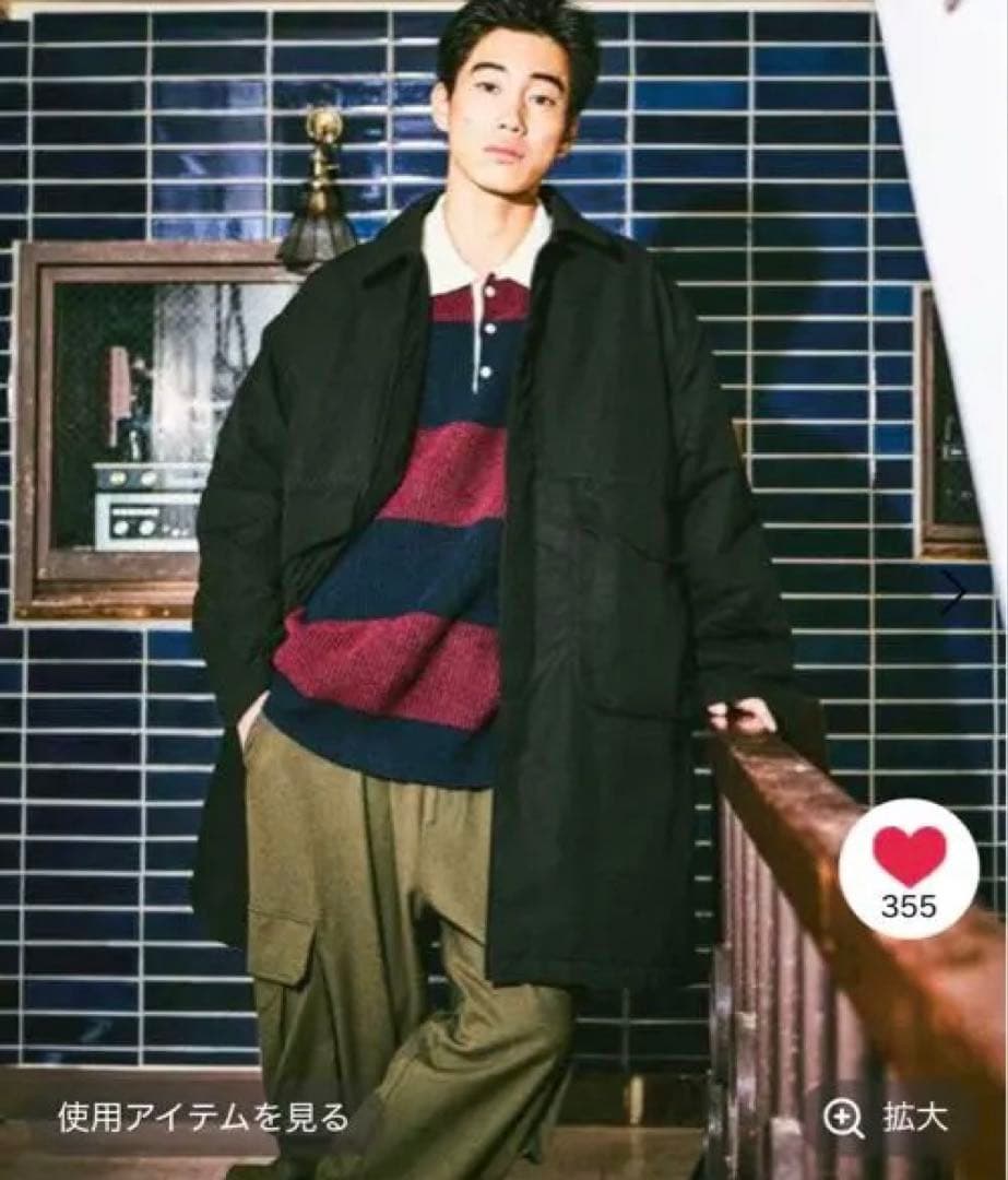 新品　タグ付き　NIKO AND... 中綿パッチステンカラーコートブラック