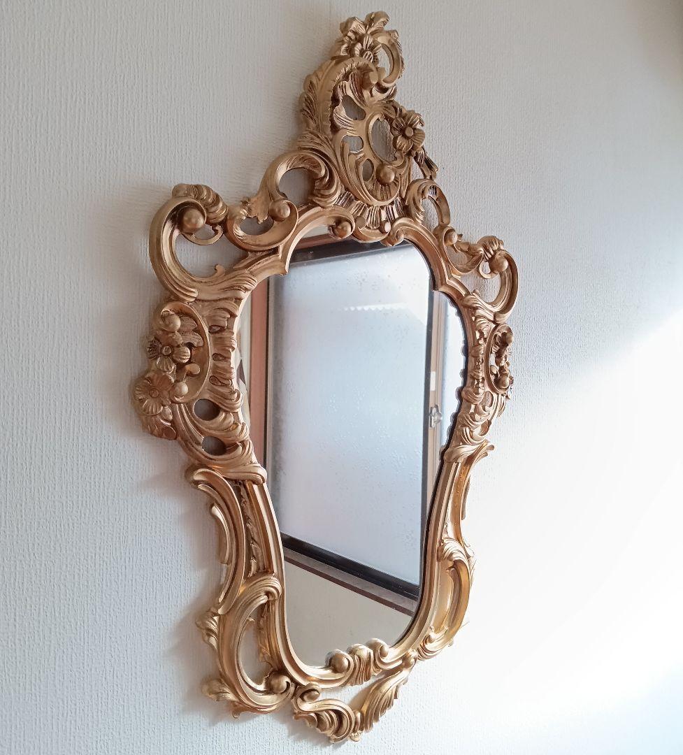 ロココ調ミラー イタリア製 ヴィンテージ調 壁掛けミラー