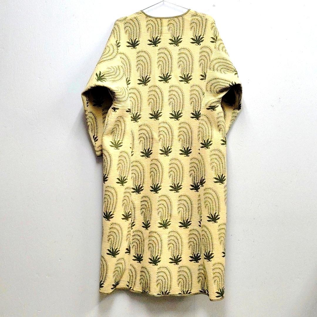 古着 Brigitte Singh ブロックプリントキルティングコート メンズ1