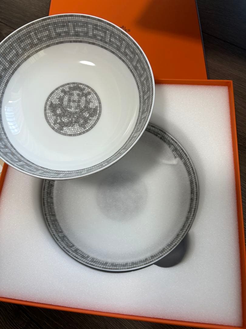 Hermès モザイク 24 プラチナボウル２つセット