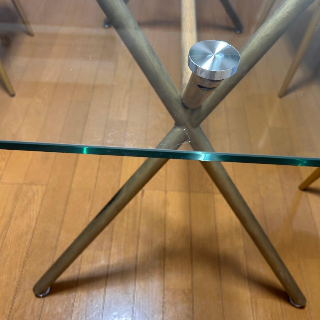 【美品✨総額２０万over／オーダーメイド】　ガラスダイニングテーブル　チェア