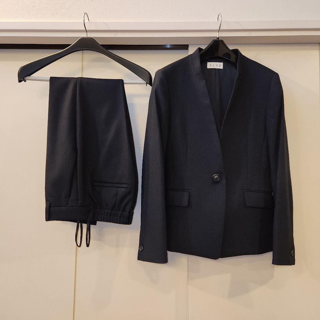専用【プラステ】スーツ　ポリレーヨンストレッチ　ネイビー　S／S　美品