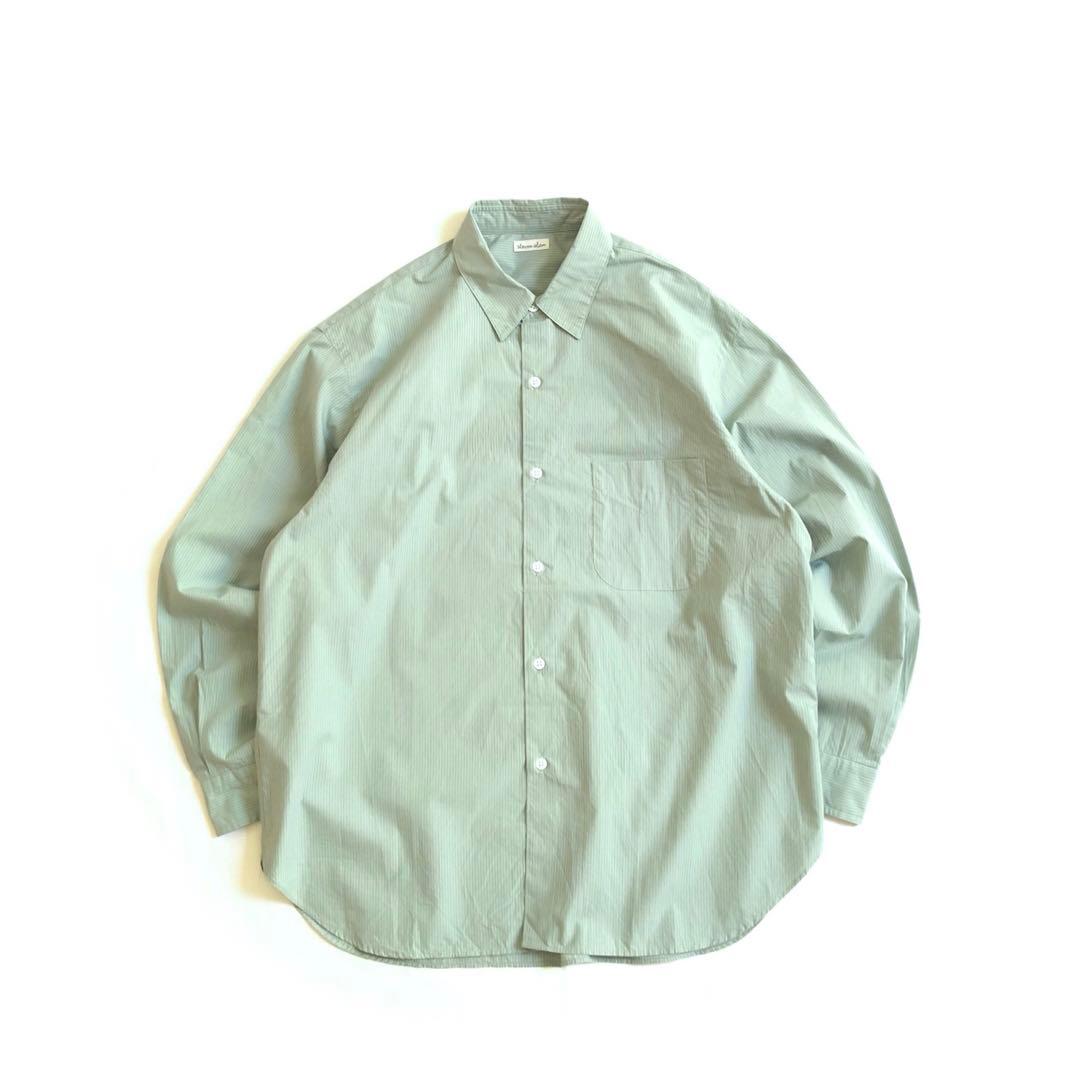 Steven Alan コンパクトヤーン ストライプ レギュラーカラー シャツ