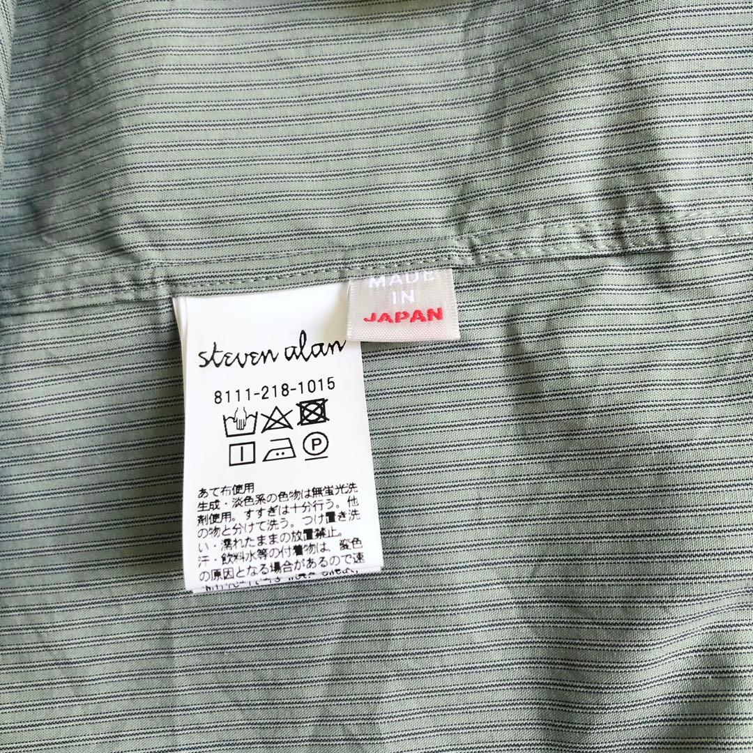 Steven Alan コンパクトヤーン ストライプ レギュラーカラー シャツ