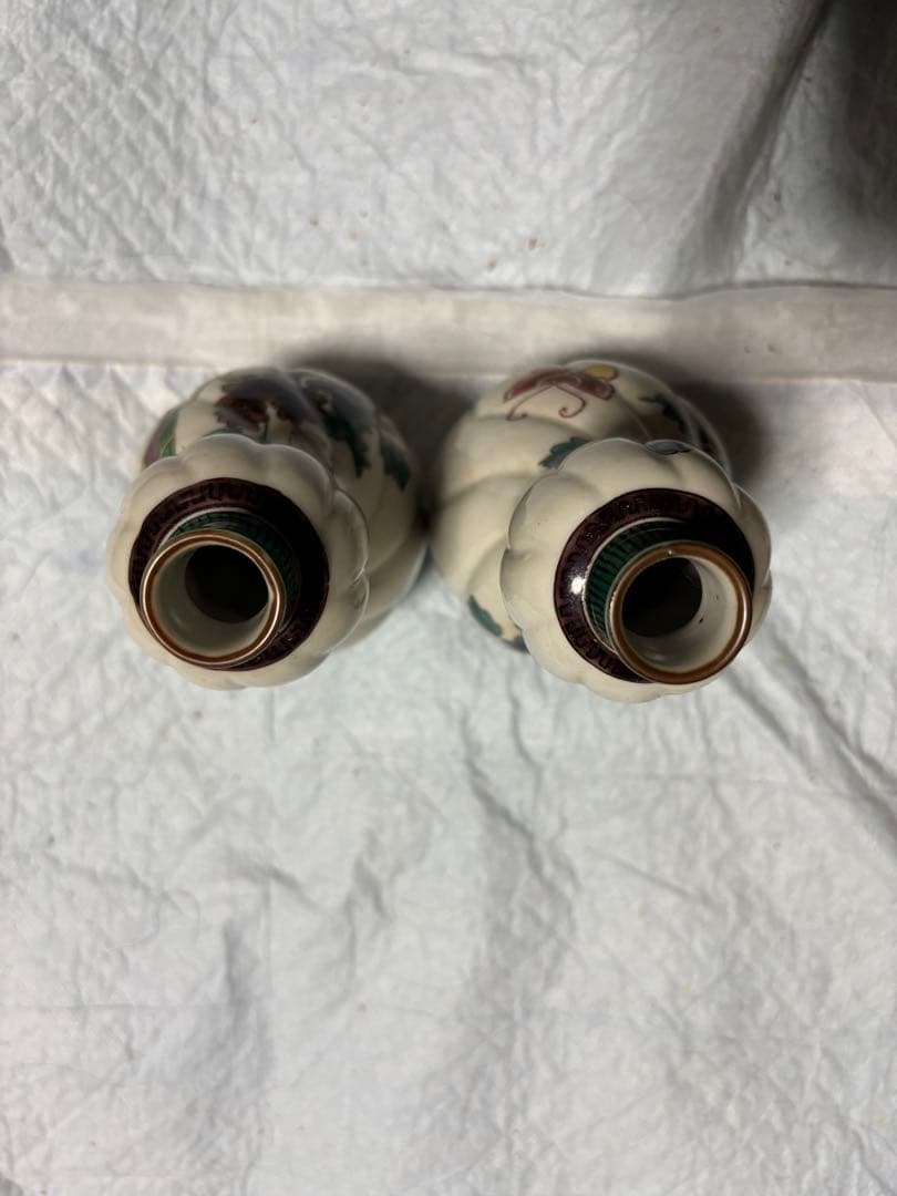 九谷花鳥トックリ　八十吉作り