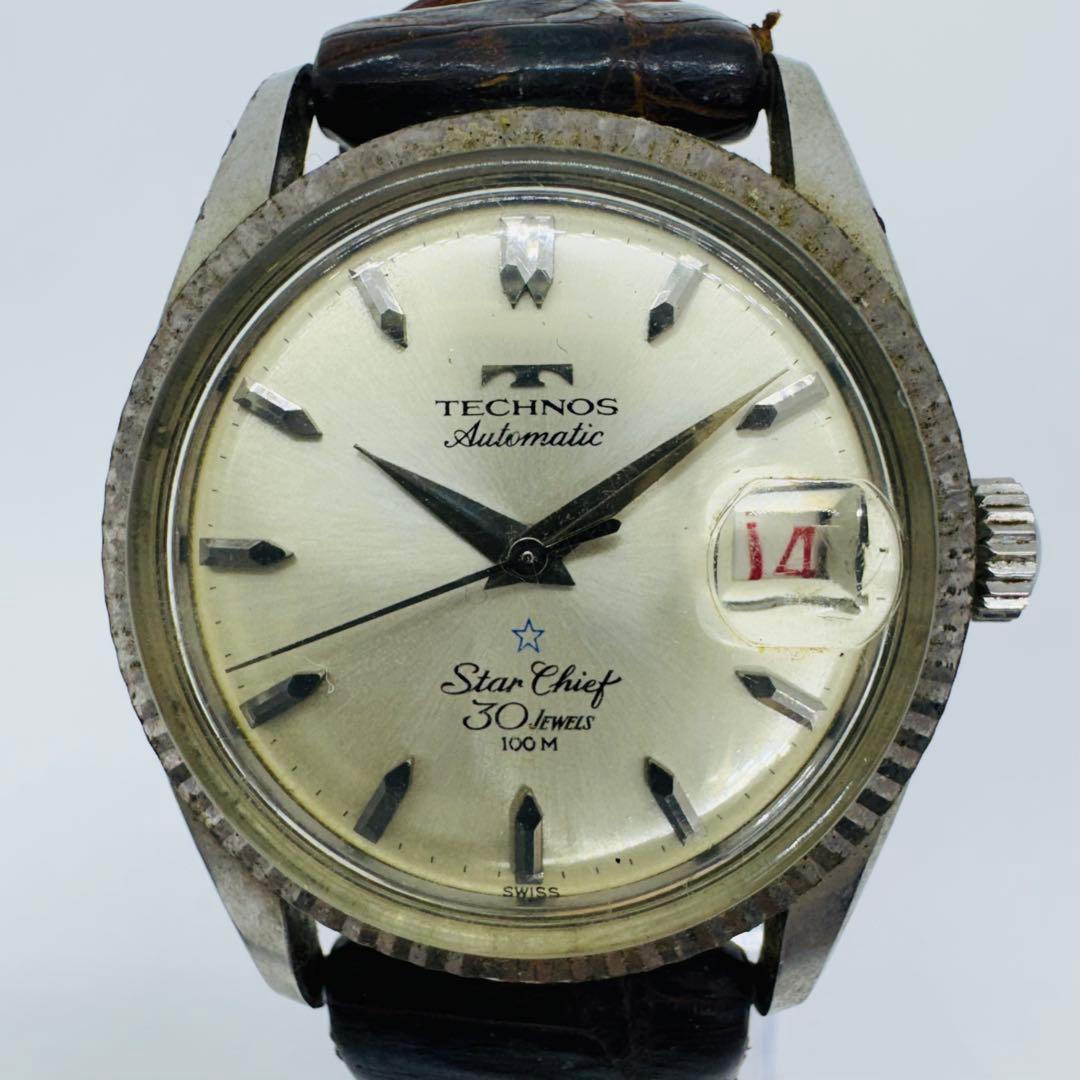 ✨TECHNOS✨テクノス✨スターチーフ✨オートマチック✨デイト✨腕時計✨