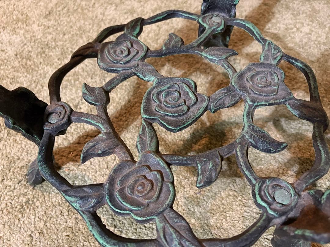 アイアン製 フラワースタンド 2段 花台 プランタースタンド 鋳鉄 インテリア