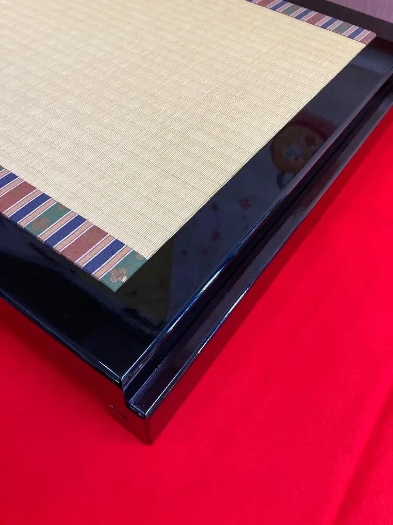 F4 ひな人形飾り台　2段飾り台のみ　高級黒塗り　巾80㎝位