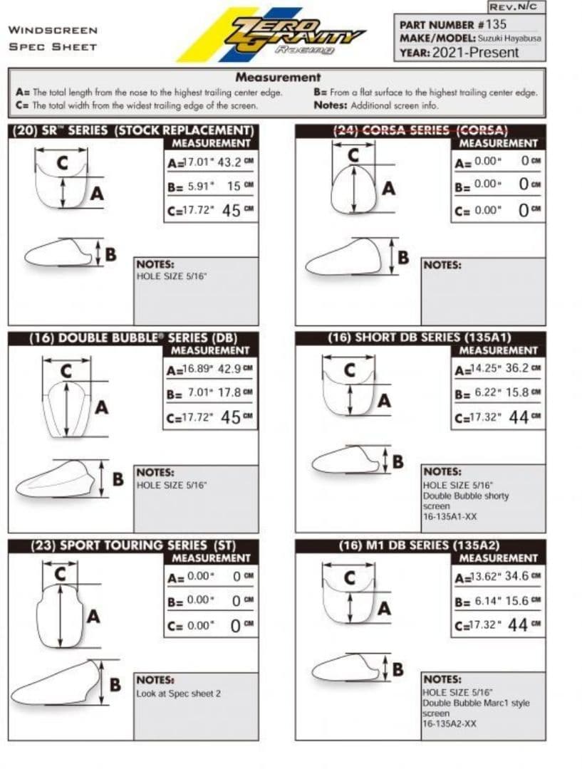 ZERO GRAVITY スクリーン ダブルバブル スモーク 隼 ハヤブサ
