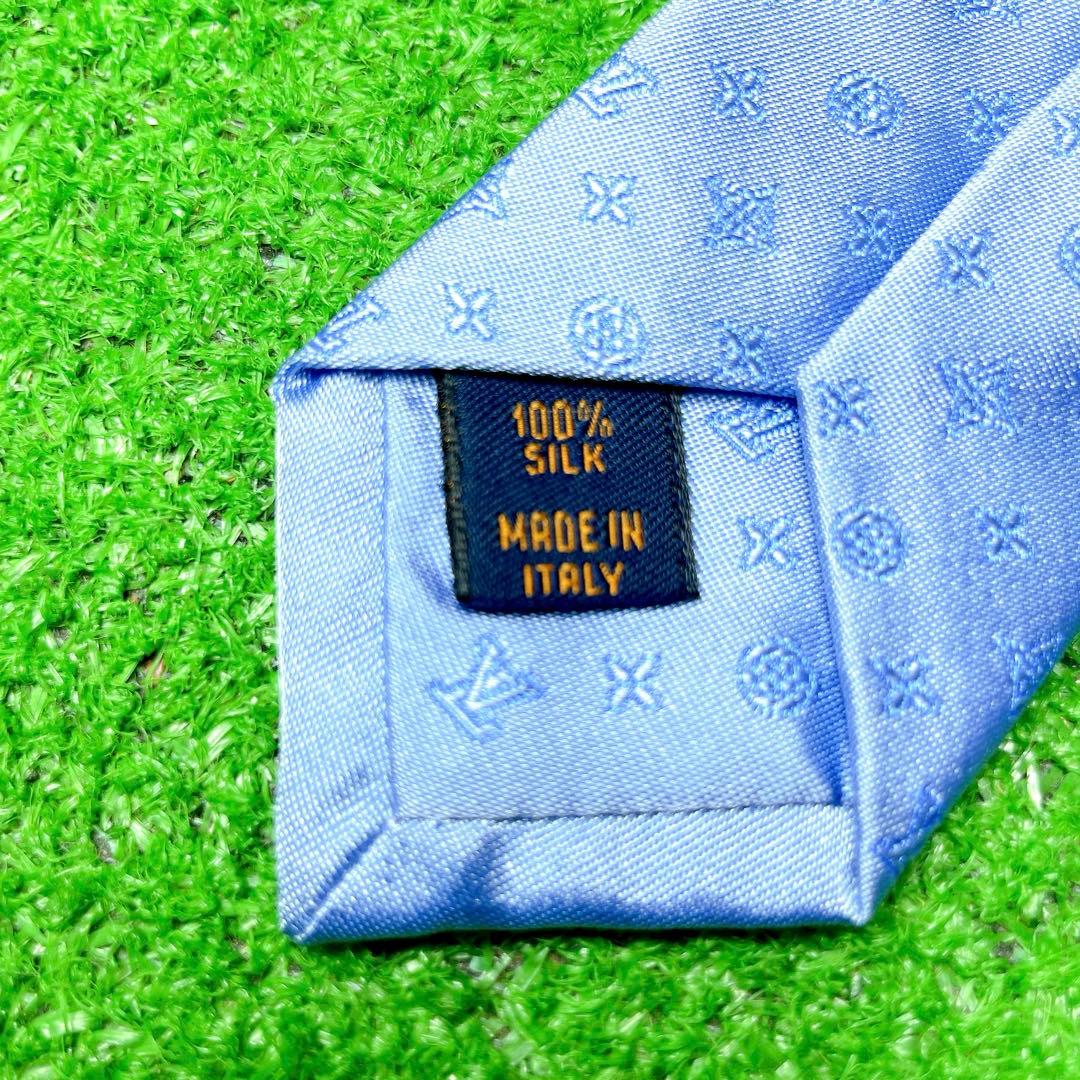 ヴィトン クラヴァット モノグラム アジュール MR0261 シルク ブルー