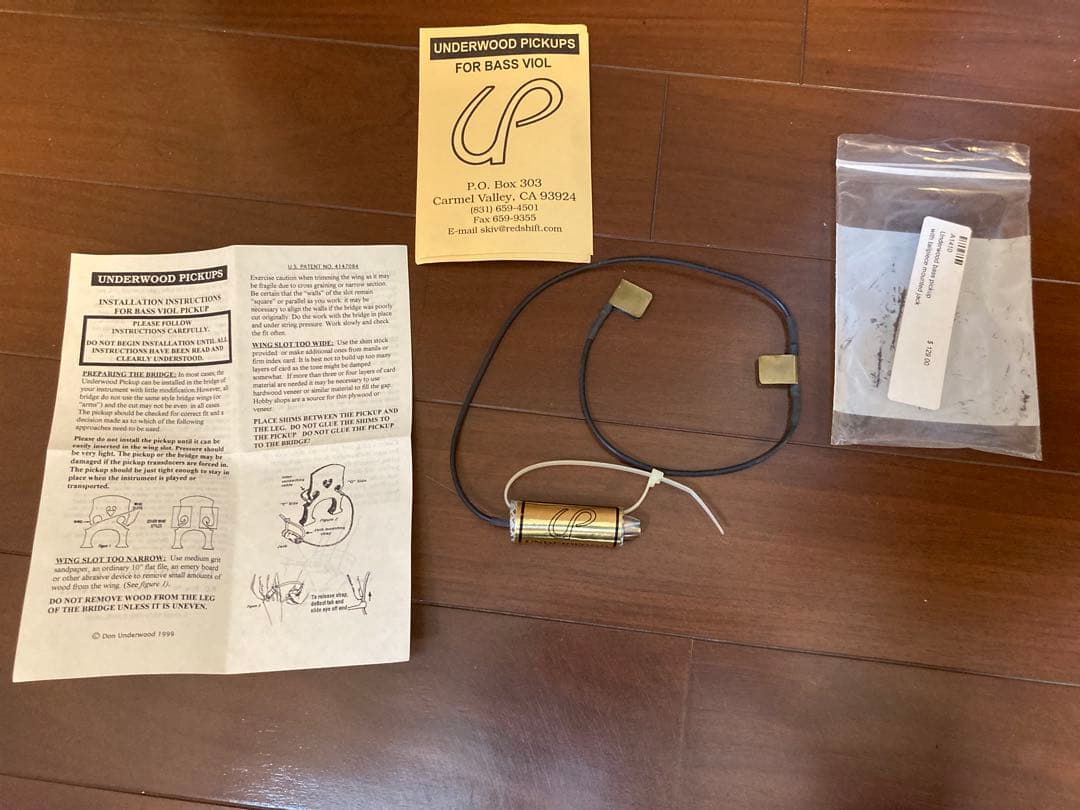 【未使用品】Underwood コントラバス用ピックアップ