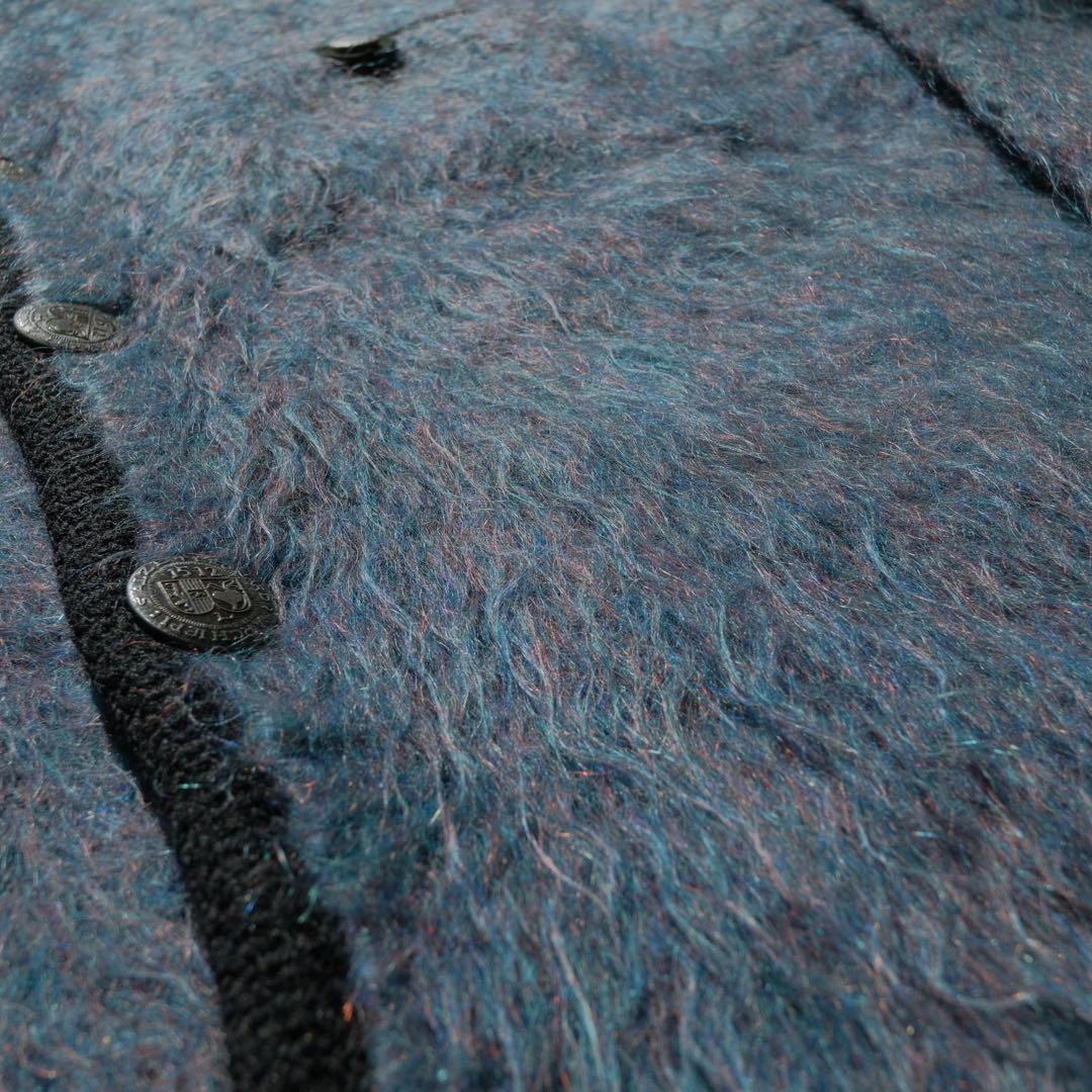 ★special 60s モヘアカーディガン 毛足長 グラデーションブルー