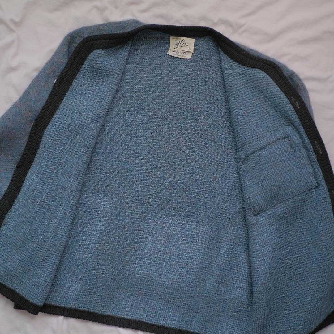 ★special 60s モヘアカーディガン 毛足長 グラデーションブルー