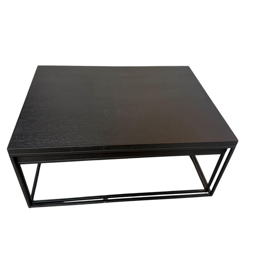 東谷 ネストローテーブル2個セット 大理石調×オーク