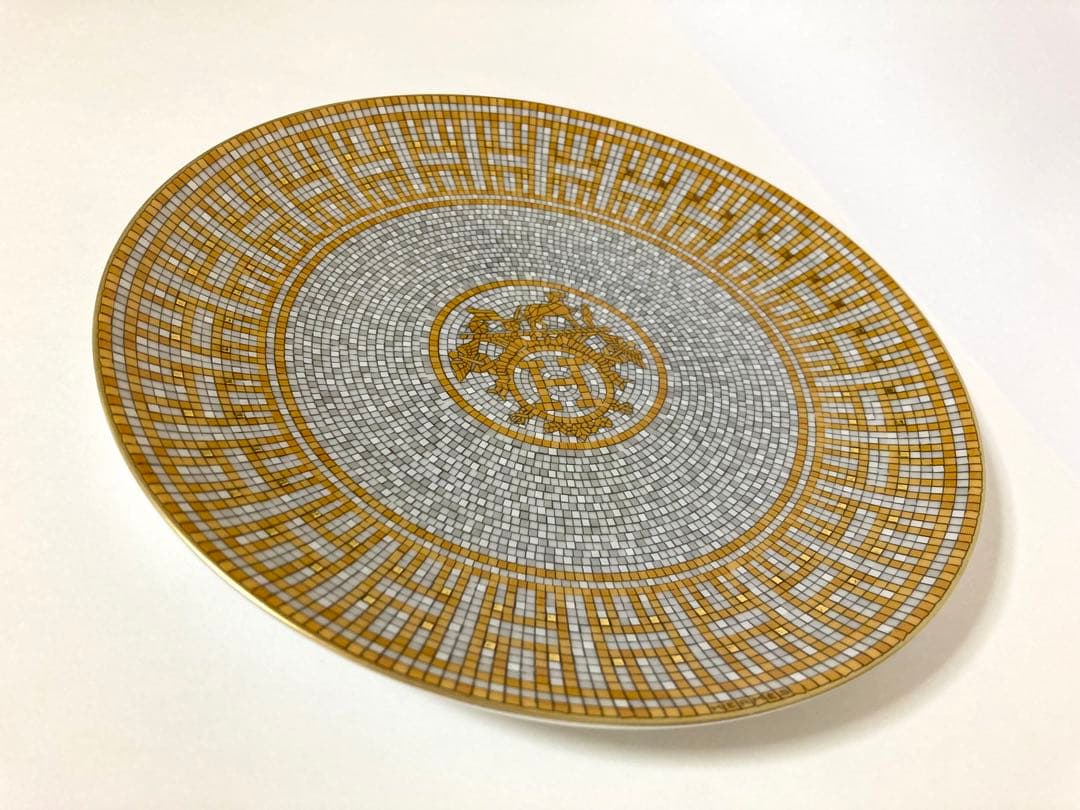 エルメス　HERMES モザイクヴァンキャトルゴールド　プレートお皿　食器　中皿