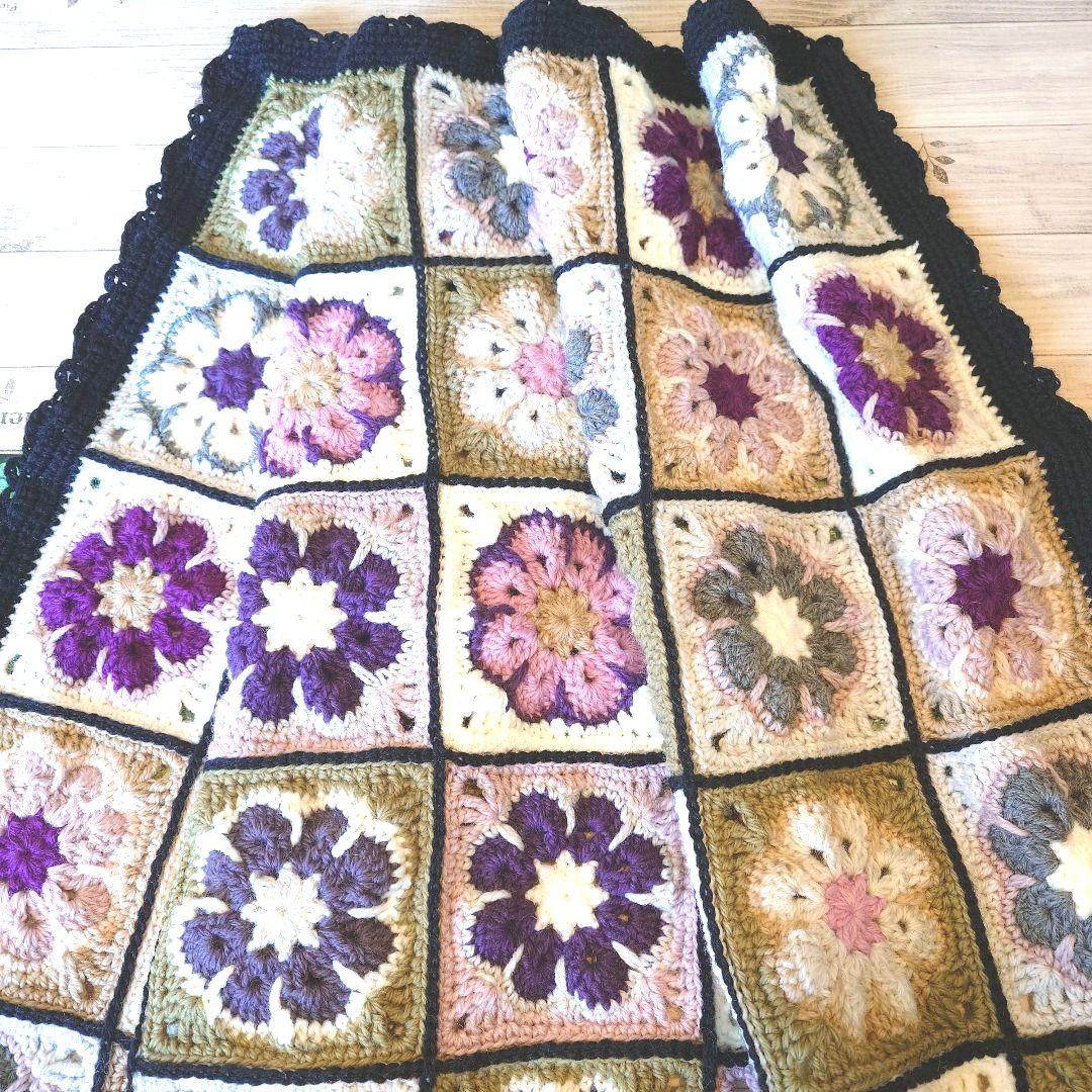 手編みモチーフブランケット