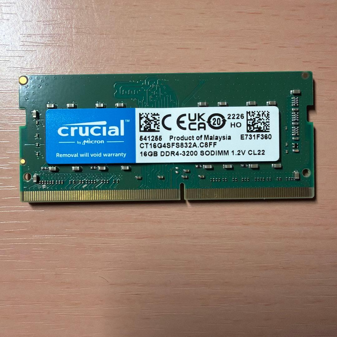 crucial 16GB DDR4-3200 SODIMM メモリ