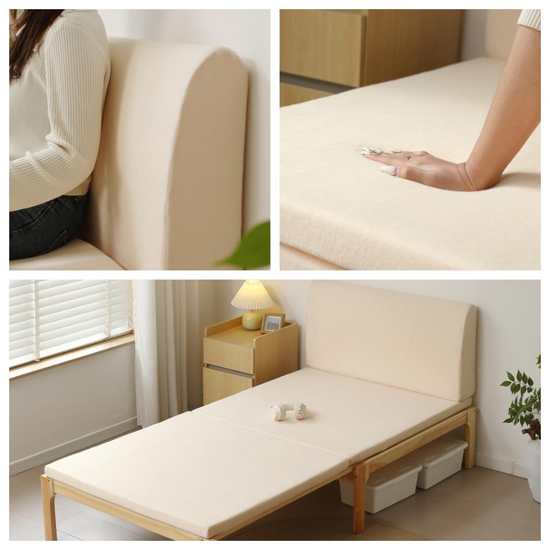 【厚さ 5cm】高反発マットレス シングル S 二つ折り 背もたれ付き