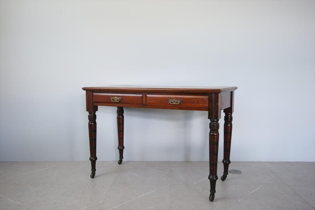 英国アンティーク古木デスク/作業台/勉強机/木製テーブル/オフィス(89-220