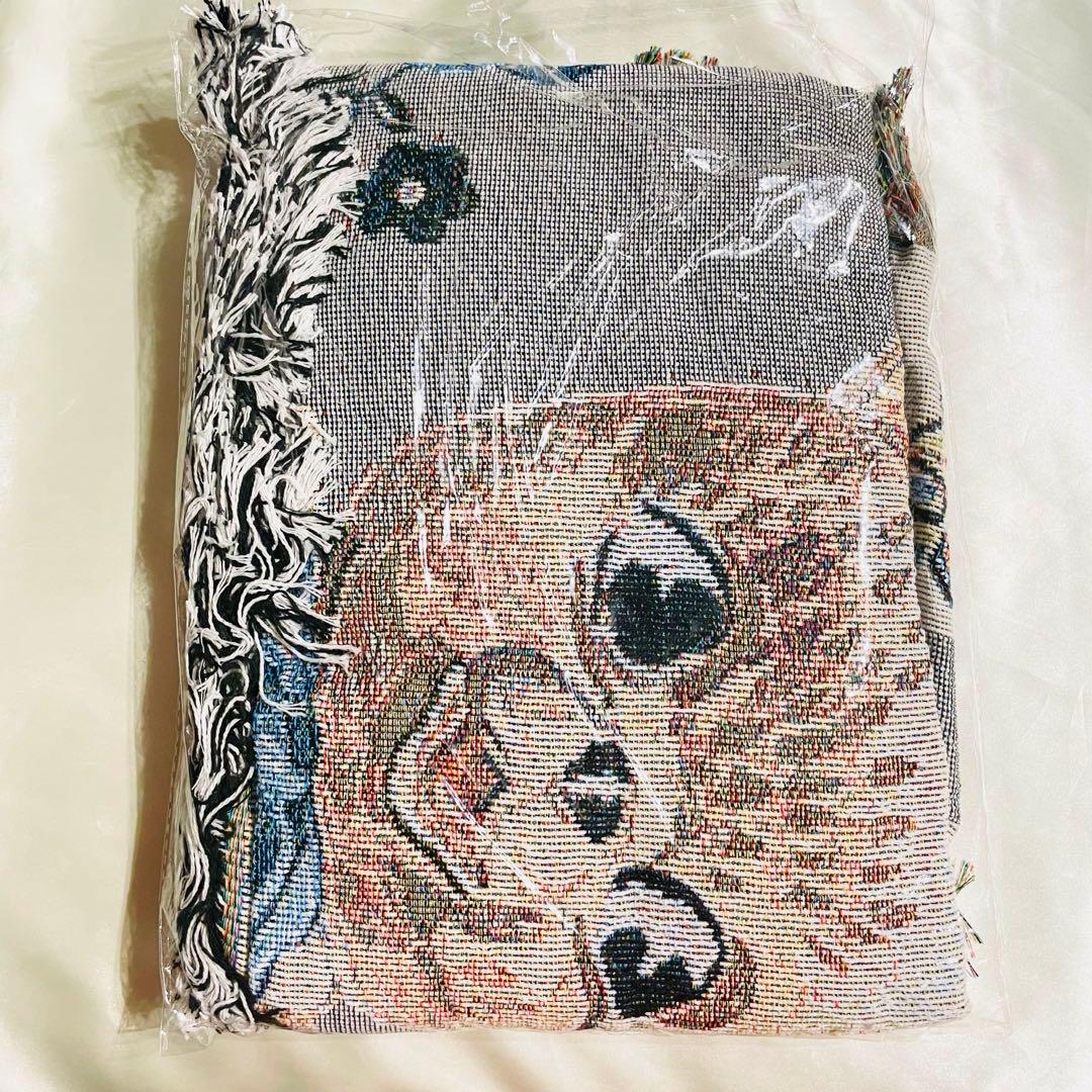 【新品タグ付き】ナタリーレテ　ラグブランケット　犬＆クマ　ゴブラン　スローケット