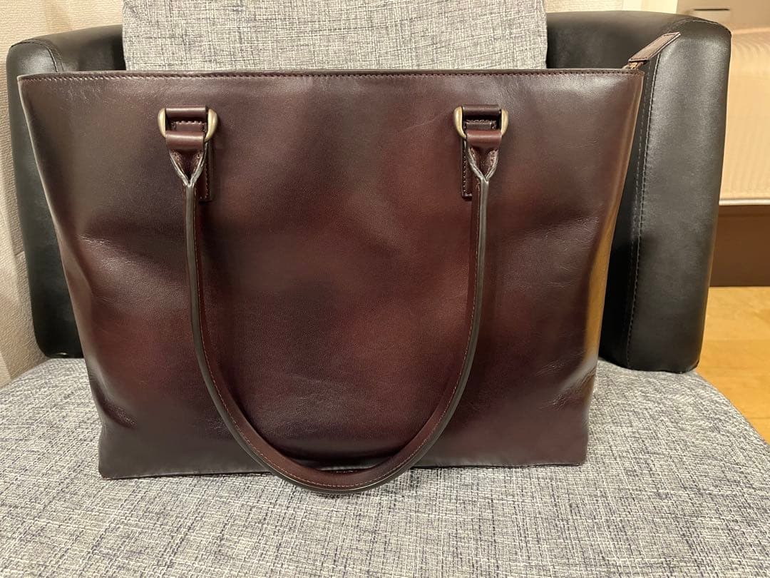 マザーハウス　アンティークスリムトート　ダークブラウン